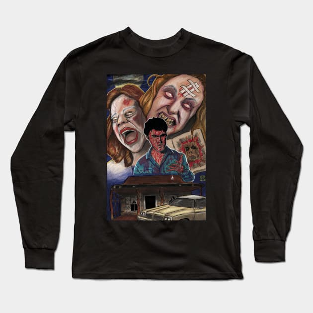 At The Cabin in the Woods Long Sleeve T-Shirt by santillanesarte